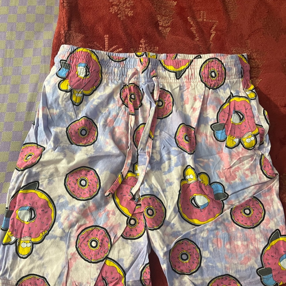 LG Pink and Blue Donut Print Kids Shorts